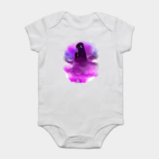 Dreaming girl in the purple sky Baby Bodysuit